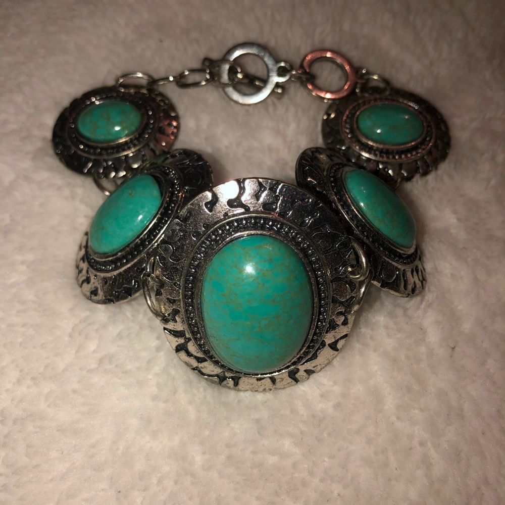 Teal stone bracelet